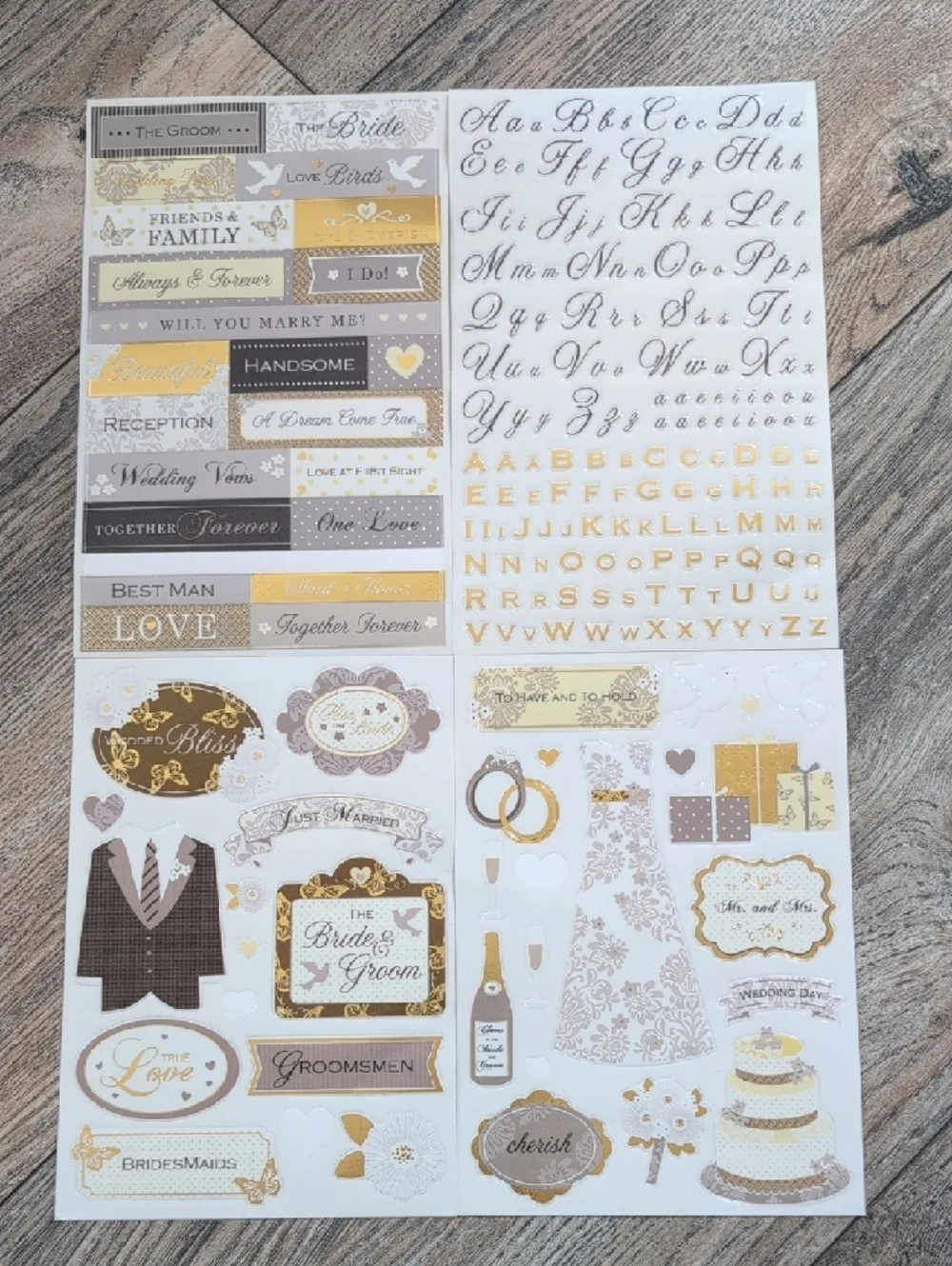 Wedding Gift Bag Bundle with Gold & White Wedding Stickers